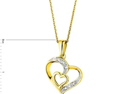 Apart Zawieszka z żółtego złota z diamentami - serca - 0,005 ct - próba 585< Zawieszki