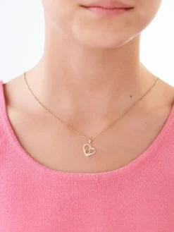 Apart Zawieszka z żółtego złota z diamentami - serca - 0,005 ct - próba 585< Zawieszki