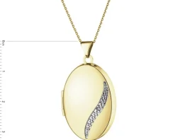 Discount Apart Zawieszka z żółtego złota z diamentem - puzderko - 0,005 ct - próba 585