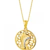 Sale Apart Zawieszka z żółtego złota z diamentami - medalik Matka Boska - 0,006 ct - próba 375