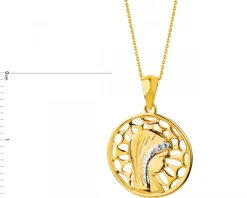 Sale Apart Zawieszka z żółtego złota z diamentami - medalik Matka Boska - 0,006 ct - próba 375