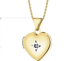 Apart Zawieszka z żółtego złota z diamentem - puzderko - serce - 0,005 ct - próba 375< Zawieszki