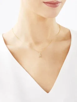 Clearance Apart Zawieszka z żółtego złota z diamentem - litera H - 0,004 ct - próba 585