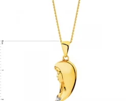 Apart Zawieszka z żółtego złota z diamentem - medalik Matka Boska - 0,004 ct - próba 375< Zawieszki