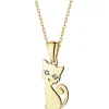 Apart Zawieszka z żółtego złota z diamentami - kot - 0,008 ct - próba 375