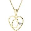 Apart Zawieszka z żółtego złota z diamentem - litera O, serce - 0,005 ct - próba 375< Zawieszki