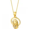 Apart Zawieszka z żółtego złota z diamentem - medalik Matka Boska - 0,004 ct - próba 375< Zawieszki
