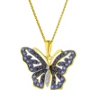 Apart Zawieszka z żółtego złota z diamentami i szafirami - motyl - próba 585< Zawieszki