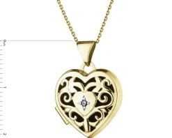 Apart Zawieszka z żółtego złota z diamentem - puzderko - serce - 0,005 ct - próba 585< Wszystkie