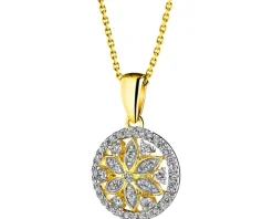 Apart Zawieszka z żółtego złota z diamentami - rozeta - 0,20 ct - próba 585< Zawieszki