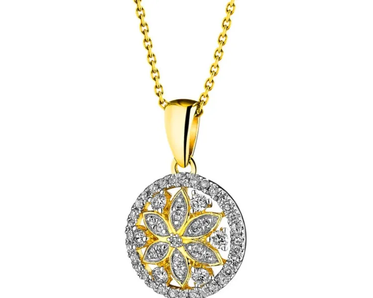 Apart Zawieszka z żółtego złota z diamentami - rozeta - 0,20 ct - próba 585< Zawieszki