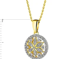 Apart Zawieszka z żółtego złota z diamentami - rozeta - 0,20 ct - próba 585< Zawieszki