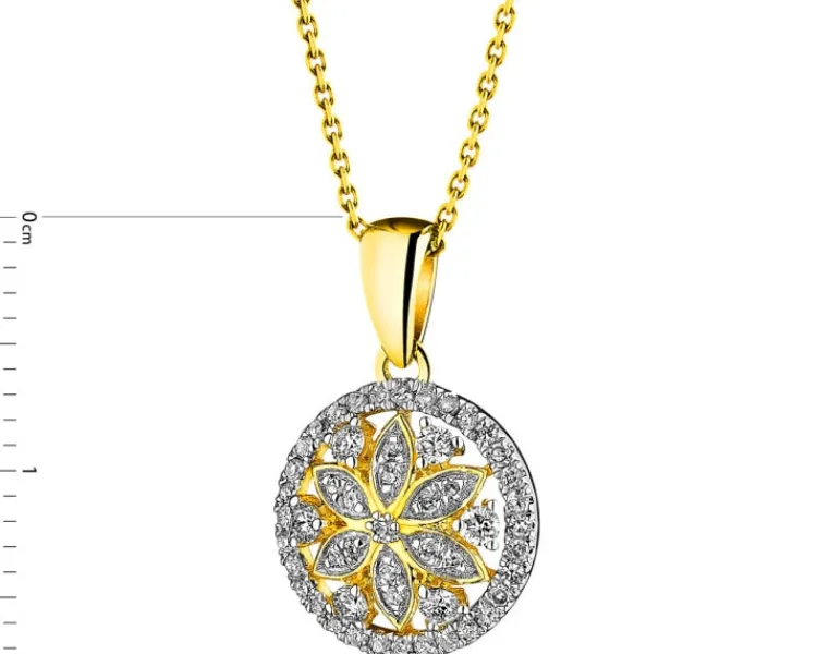 Apart Zawieszka z żółtego złota z diamentami - rozeta - 0,20 ct - próba 585< Zawieszki