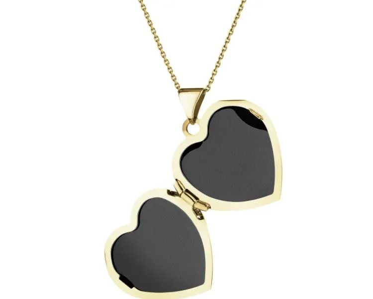 Apart Zawieszka z żółtego złota z diamentem - puzderko - serce - 0,01 ct - próba 585< Zawieszki