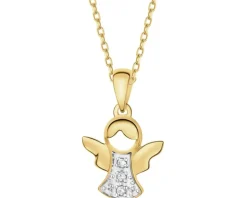 Apart Zawieszka z żółtego złota z diamentami - aniołek - 0,02 ct - próba 585