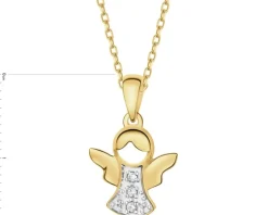 Apart Zawieszka z żółtego złota z diamentami - aniołek - 0,02 ct - próba 585