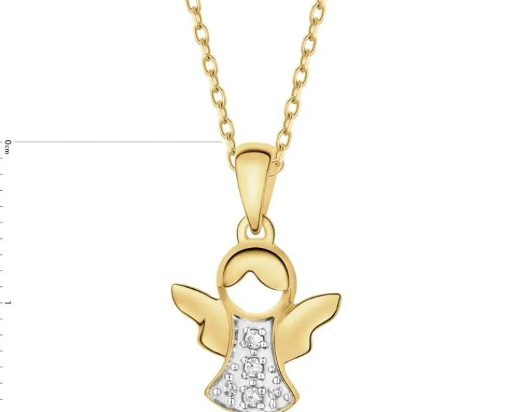 Apart Zawieszka z żółtego złota z diamentami - aniołek - 0,02 ct - próba 585