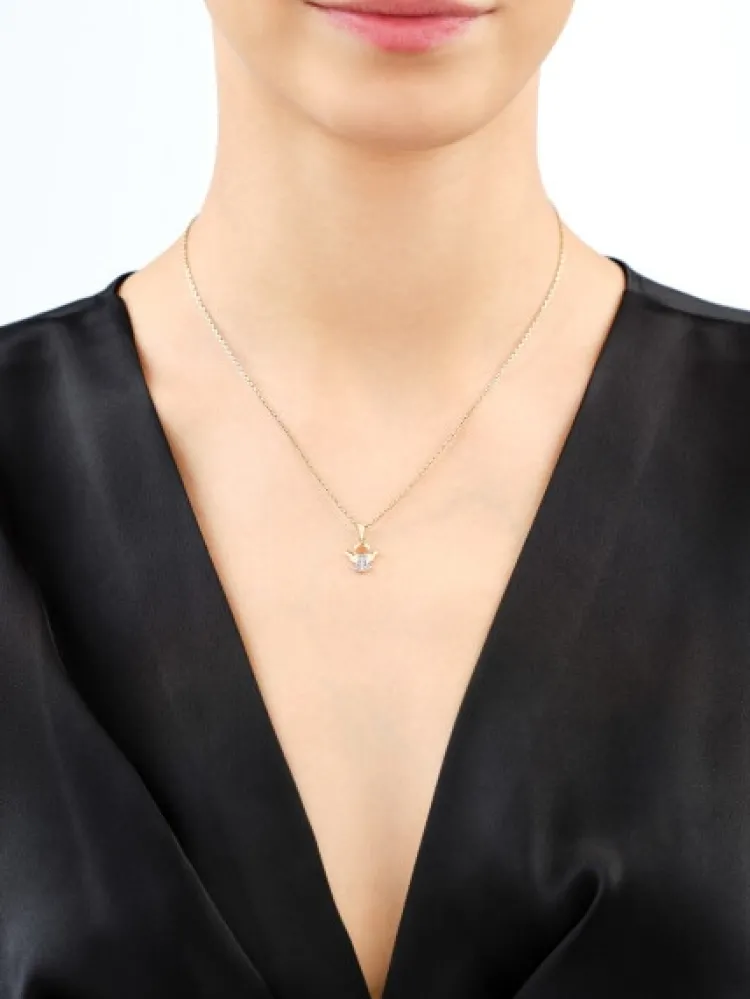 Apart Zawieszka z żółtego złota z diamentami - aniołek - 0,02 ct - próba 585