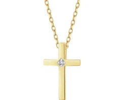 Apart Zawieszka z żółtego złota z diamentem - krzyż - 0,004 ct - próba 375< Wszystkie