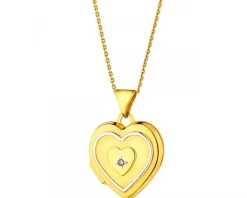 Apart Zawieszka z żółtego złota z diamentem - puzderko - serce - 0,004 ct - próba 585< Zawieszki