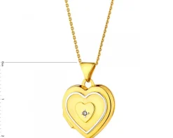 Apart Zawieszka z żółtego złota z diamentem - puzderko - serce - 0,004 ct - próba 585< Zawieszki