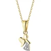 Clearance Apart Zawieszka z żółtego złota z diamentem - aniołek - 0,002 ct - próba 585