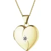 Clearance Apart Zawieszka z żółtego złota z diamentem - puzderko - serce - 0,005 ct - próba 585