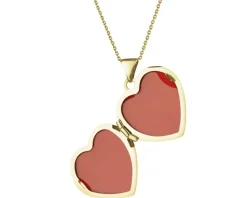 Clearance Apart Zawieszka z żółtego złota z diamentem - puzderko - serce - 0,005 ct - próba 585