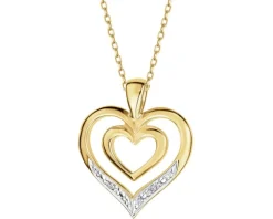 Apart Zawieszka z żółtego złota z diamentami - serca - 0,005 ct - próba 585< Zawieszki