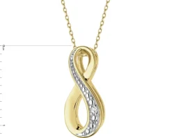Apart Zawieszka z żółtego złota z diamentem - nieskończoność - 0,003 ct - próba 375< Zawieszki