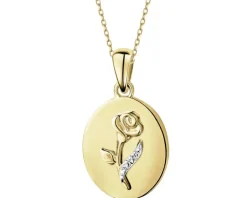 New Apart Zawieszka z żółtego złota z diamentami - róża - 0,006 ct - próba 585