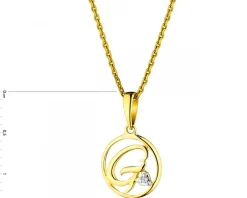 Apart Zawieszka z żółtego złota z diamentem - litera G - 0,003 ct - próba 585< Zawieszki