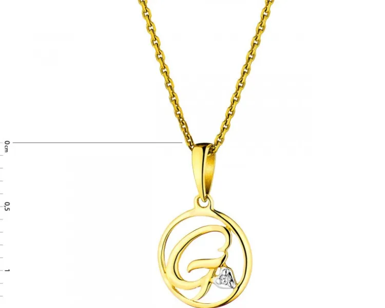 Apart Zawieszka z żółtego złota z diamentem - litera G - 0,003 ct - próba 585< Zawieszki