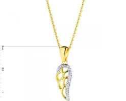 Apart Zawieszka z żółtego złota z diamentami - skrzydło - 0,01 ct - próba 375< Zawieszki