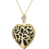 Apart Zawieszka z żółtego złota z diamentem - puzderko - serce, drzewko - 0,005 ct - próba 585< Zawieszki