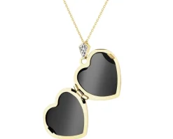 Apart Zawieszka z żółtego złota z diamentem - puzderko - serce, drzewko - 0,005 ct - próba 585< Zawieszki