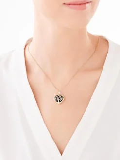 Apart Zawieszka z żółtego złota z diamentem - puzderko - serce, drzewko - 0,005 ct - próba 585< Zawieszki