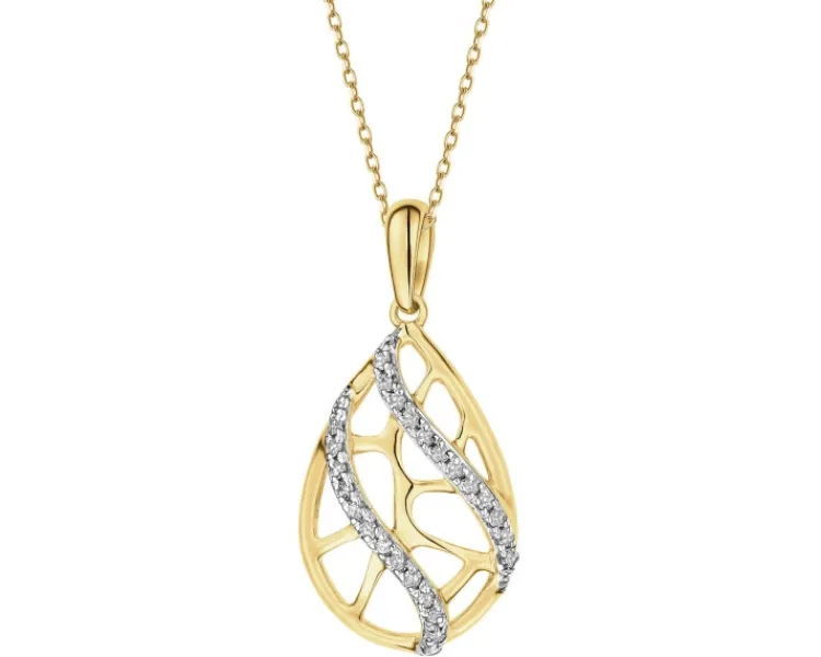 Sale Apart Zawieszka z żółtego złota z diamentami - 0,07 ct - próba 585