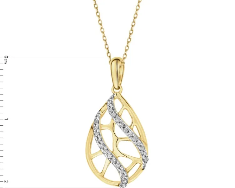 Sale Apart Zawieszka z żółtego złota z diamentami - 0,07 ct - próba 585