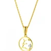 Apart Zawieszka z żółtego złota z diamentem - litera E - 0,003 ct - próba 585< Zawieszki