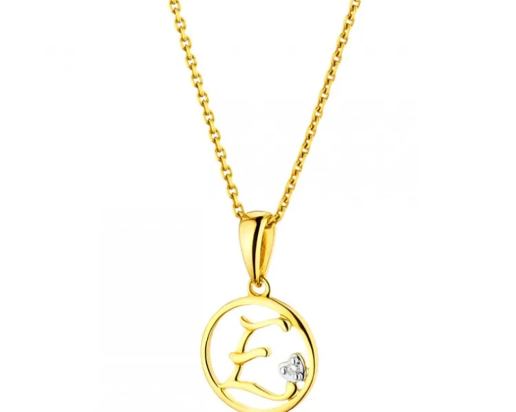 Apart Zawieszka z żółtego złota z diamentem - litera E - 0,003 ct - próba 585< Zawieszki