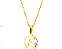 Apart Zawieszka z żółtego złota z diamentem - litera E - 0,003 ct - próba 585< Zawieszki