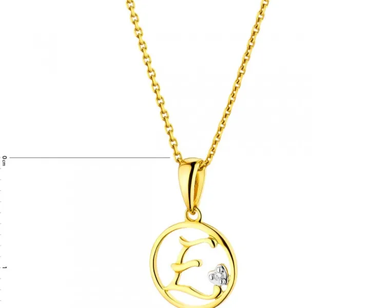 Apart Zawieszka z żółtego złota z diamentem - litera E - 0,003 ct - próba 585< Zawieszki