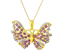 Apart Zawieszka z żółtego złota z diamentami i kamieniami szlachetnymi - motyl - próba 585< Wszystkie