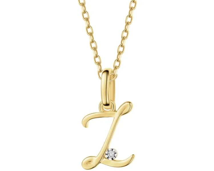 Discount Apart Zawieszka z żółtego złota z diamentem - litera Z - 0,003 ct - próba 375