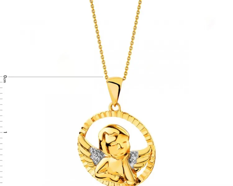 Apart Zawieszka z żółtego złota z diamentami - aniołek - 0,01 ct - próba 375< Zawieszki