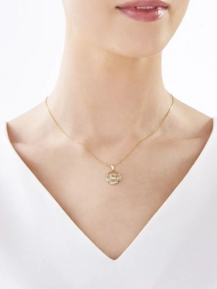 Apart Zawieszka z żółtego złota z diamentami - aniołek - 0,01 ct - próba 375< Zawieszki