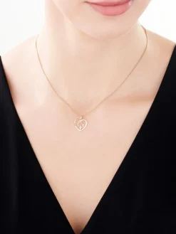 Discount Apart Zawieszka z żółtego złota z diamentami - serce, koń - 0,01 ct - próba 585