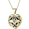 Apart Zawieszka z żółtego złota z diamentem - puzderko - serce - 0,01 ct - próba 375< Zawieszki