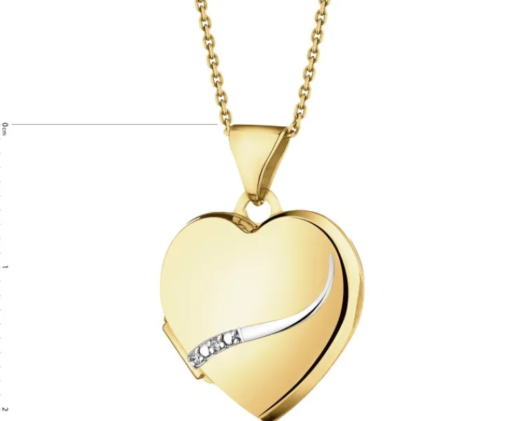 Apart Zawieszka z żółtego złota z diamentami - puzderko - serce - 0,01 ct - próba 375< Zawieszki